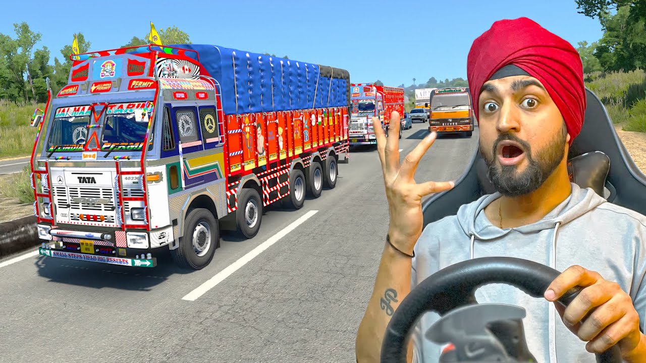 Indian Tata Truck Driving On Highway