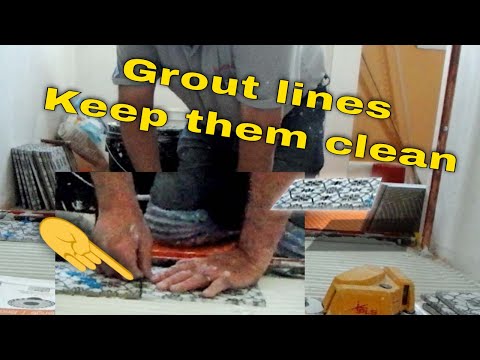 Grout lines, How to keep them clear while installing tile.