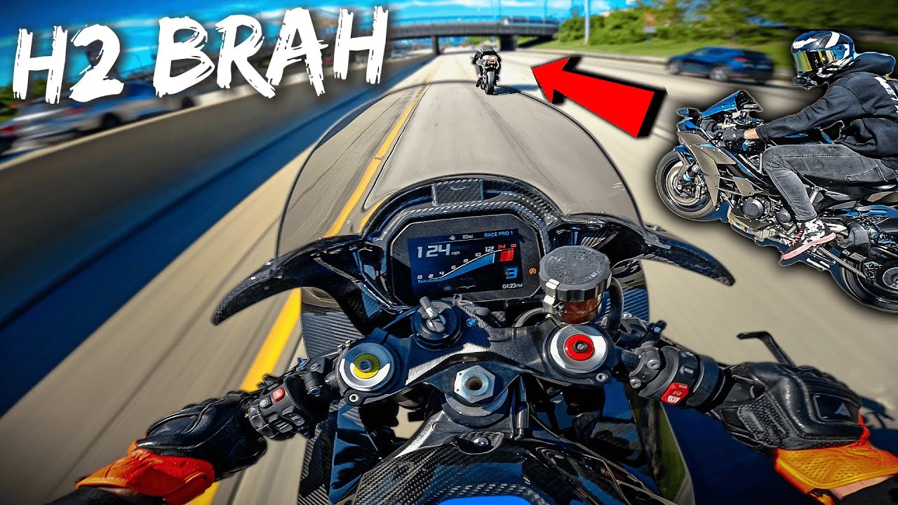 GIXXER BRAH CALLED ME OUT TO RACE | NINJA H2 vs M1000RR