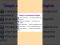 Simple vs Professional English #communication #englishlearningclass #viral #professionalenglish