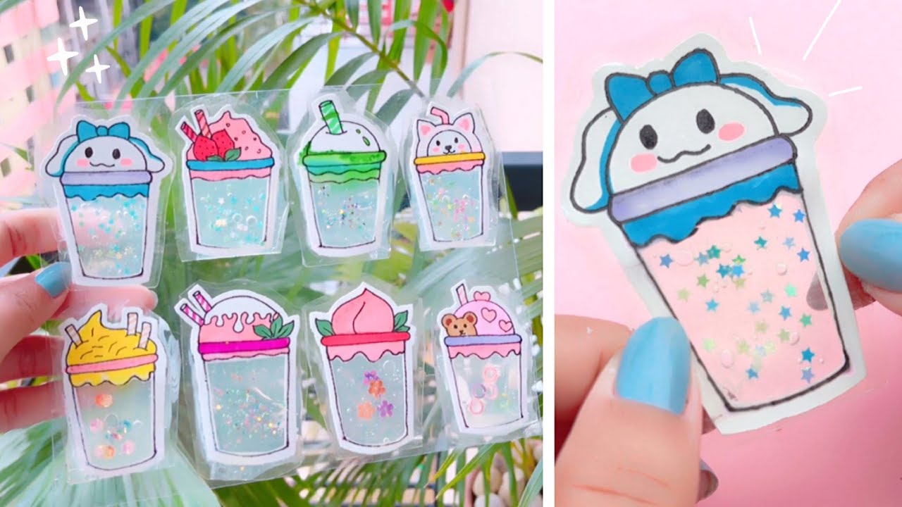 DIY Fidget Stickers with Slime | Cute & Easy way to make fidget juice 🥤 ...