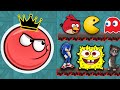 RED BALL 4 Sponge Bob vs Talking Tom vs Angry Birds vs Pacman vs Sonic