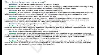 What is the test data strategy in your project