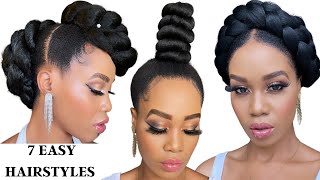 7 QUICK & EASY HAIRSTYLES ON NATURAL HAIR TUTORIALS / Protective Style / Tupo1