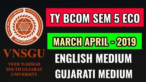 TY Bcom SEM 5 ECO Paper March April 2019 || Ty bcom Sem 5 Eco  || VNSGU SEM 5 ECONOMICS || SUNIL SIR