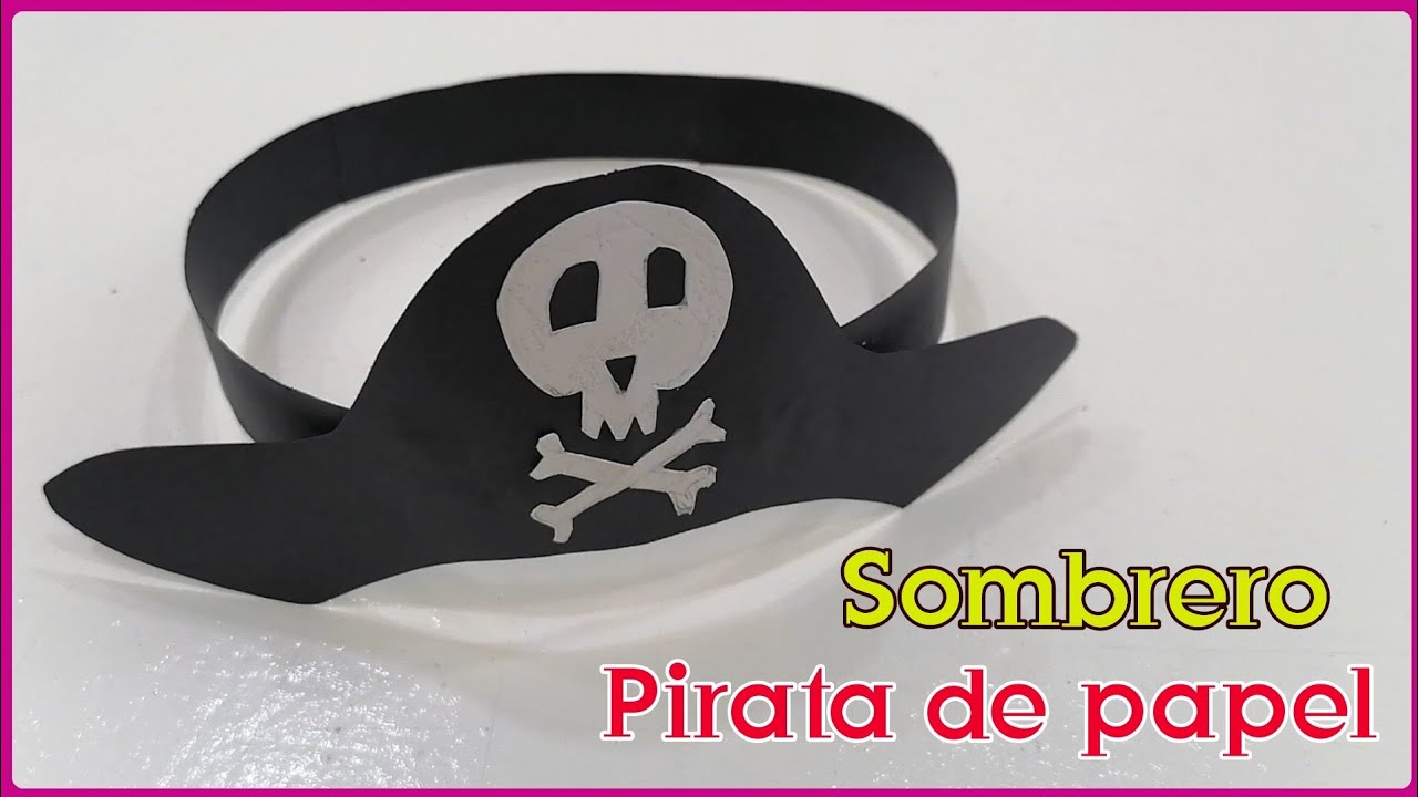 Cómo fazer Sombrero pirata de papel - Gorro pirata - papiroflexia 