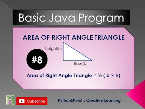 #8 Area of Rightangle Triangle in Java