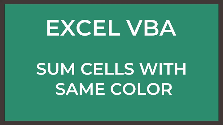 SUM Cells in Excel by Color with VBA | Excel VBA Tutorial