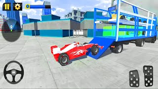 Formula Car Transport 2021 - Transport Truck Police Cars Simulator - Android Gameplay screenshot 3