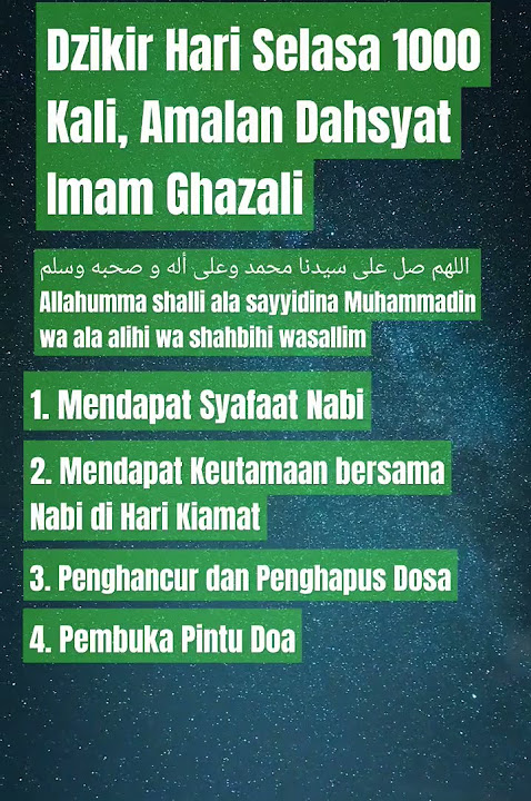 Dzikir Shalawat 1000x Amalan Dasyat Imam Al Ghazali