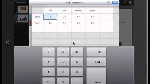 Creating charts in Keynote for ipad