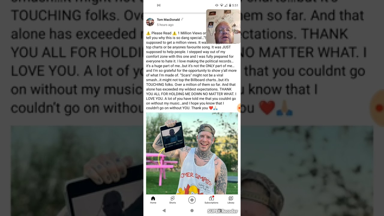 Tom Macdonald 1 Million Views On Scars tommacdonald hangovergang