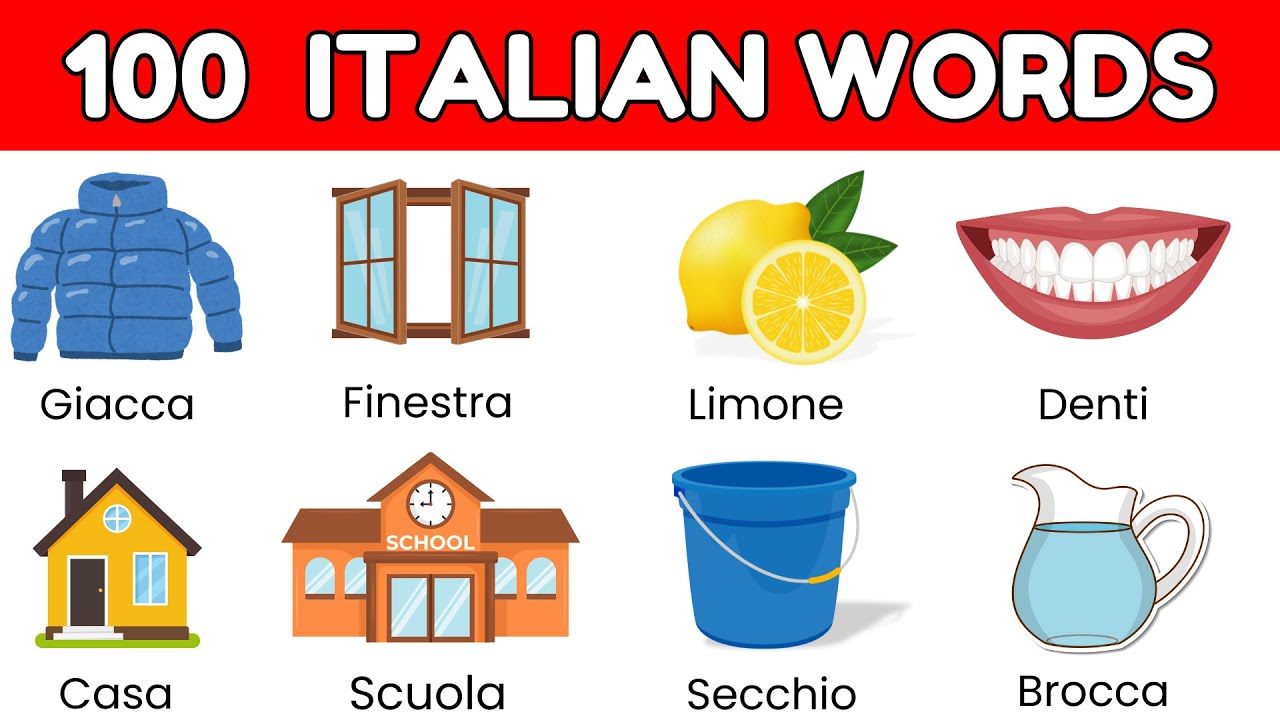 100 Key Italian Words for Beginners | A1-A2 Vocabulary | Learn Italian ...