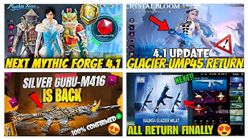 100%🔥UMP GLACIER RETURN 4.1🥶| NEXT MYTHIC FORGE BGMI 4.1😍| NEXT ULTIMATE SET 4.1😱| M4 GLACIER RETURN