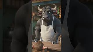 AI video monkey and buffalo milk shop 😂😂