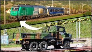 EXCEPTIONNEL 😲 ! Passage d'un train militaire avec voiture corail Lunéa en Auvergne Rhône Alpes !