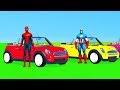 SUPERHERO CABRIOLET CARS Learn COLORS & Numbers Spiderman cartoon for kids Toddlers Animation