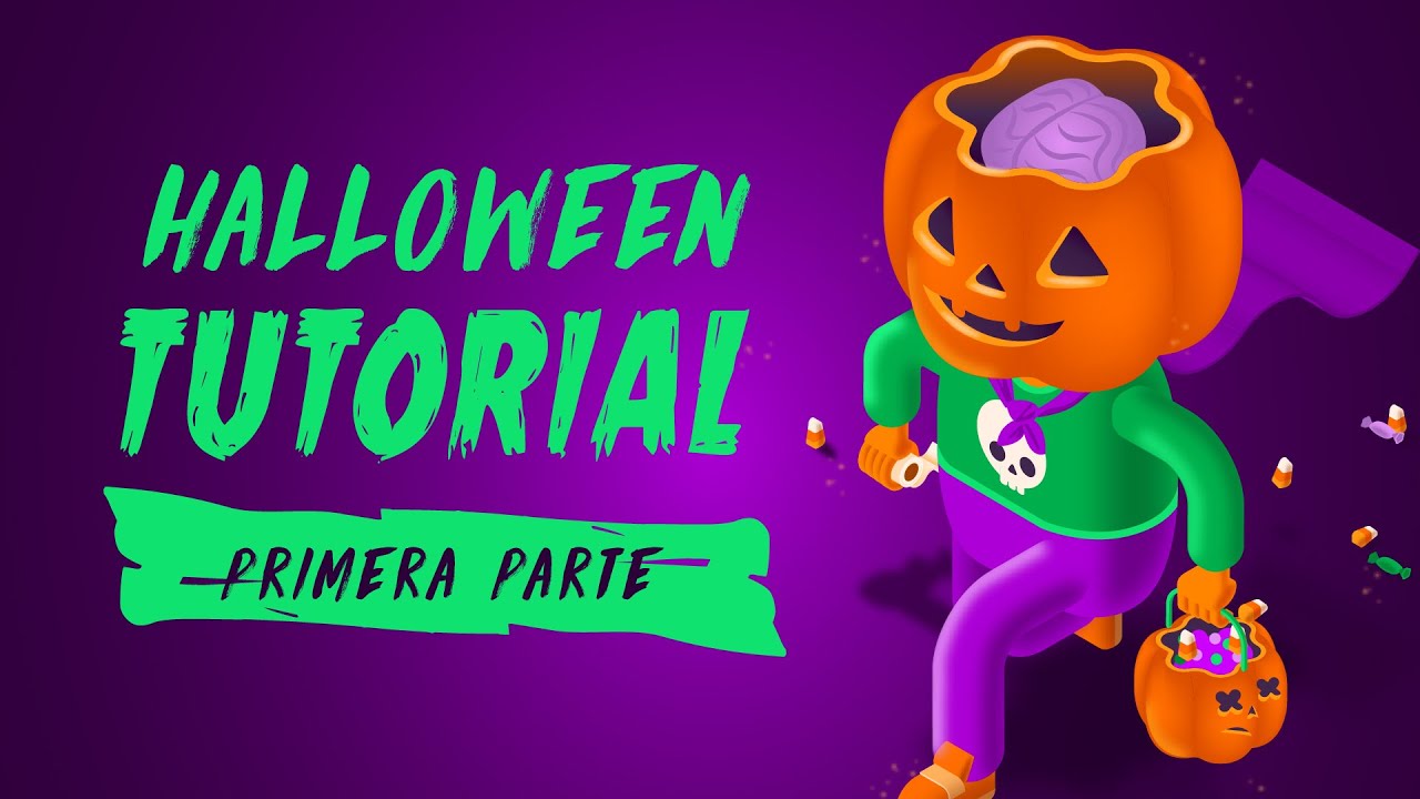 🎃  ILUSTRACIÓN ISOMÉTRICA con detalles que asustan 🎃 (tutorial) HALLOWEEN