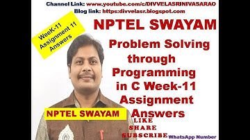 NPTEL Problem Solving Through Programming In C Week 11 Assignment  Answers 2022 || NPTEL Week 11