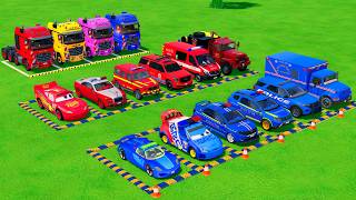POLICE COLORFULL - TRANSPORTING POLICE CARS, AMBULANCE VEHICLES, FIRE TRUCK WITH TRUCK - FS22 #868