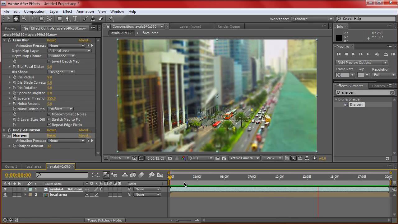 Tilt Shift Trick for After Effects Tutorial YouTube