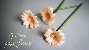 How To Make Gerbera flower by crepe paper/Cách làm hoa đồng tiền từ giấy nhún/Oải Hương Handmade
