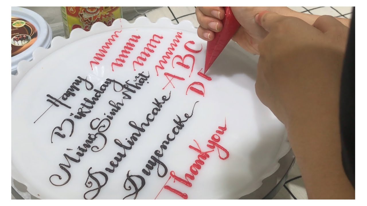 banh kem huong viet  New  Cách viết chữ lên bánh kem bằng Socola - DieuLinh Cake