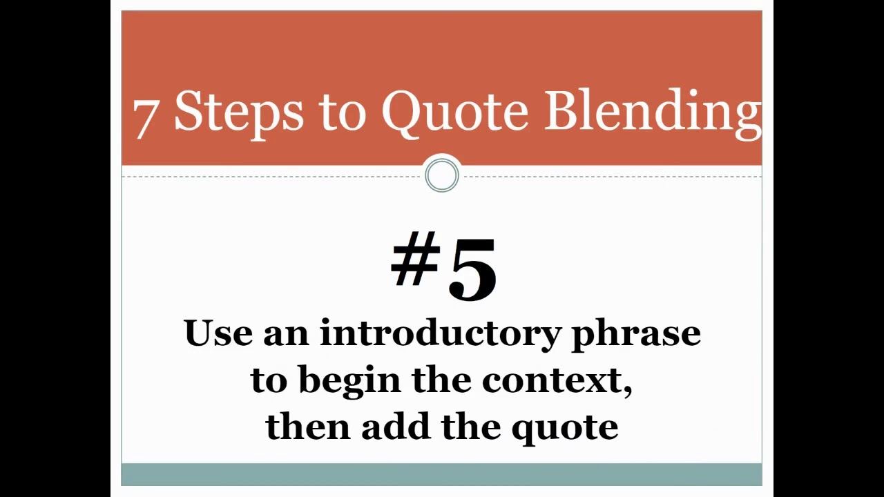 how to blend quotes in an essay