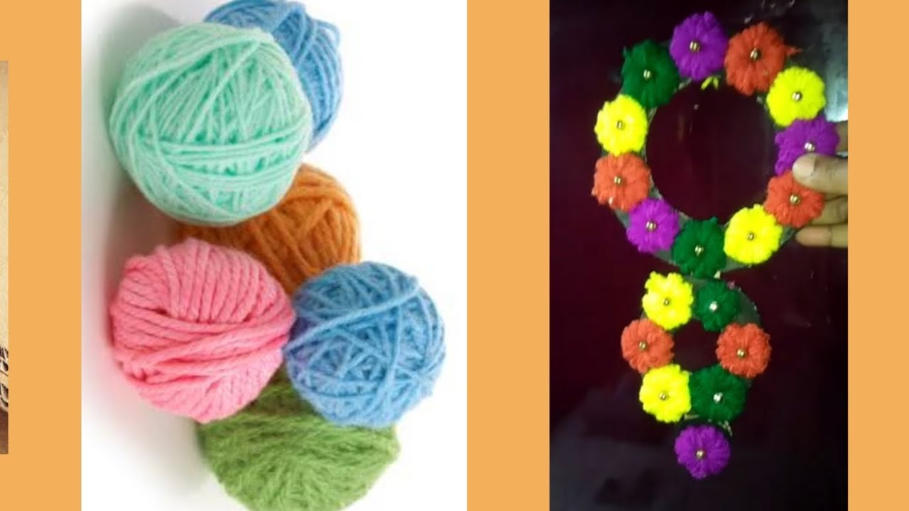 amazing wall🧱 hanging decoret idea unique wool flower🌹DIY awesome