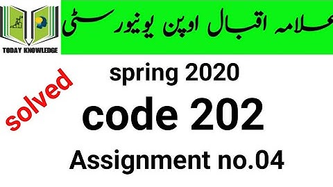 aiou solved Assignment spring 2020 || code 202 Assignment no.04