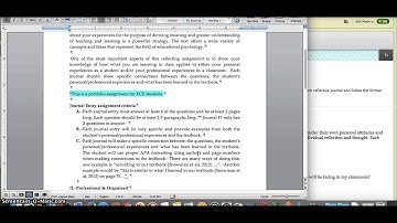 Reflective Journal video