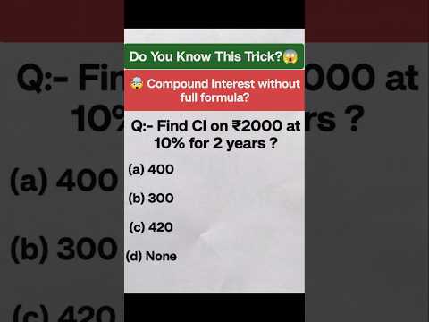 Simple Interest Vs Compound Interest Fast Shortcut Trick Shorts Maths Si Ci