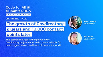Lightning Talk | The growth of Govdirectory: 2 years and 10,000 contact points later