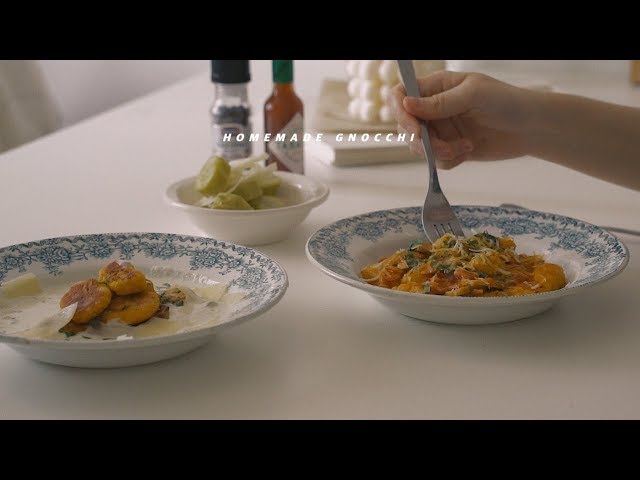 도전! 집에서 감자뇨끼와 단호박뇨끼 만들기 : I made gnocchi 2 ways at home  | Honeykki 꿀키