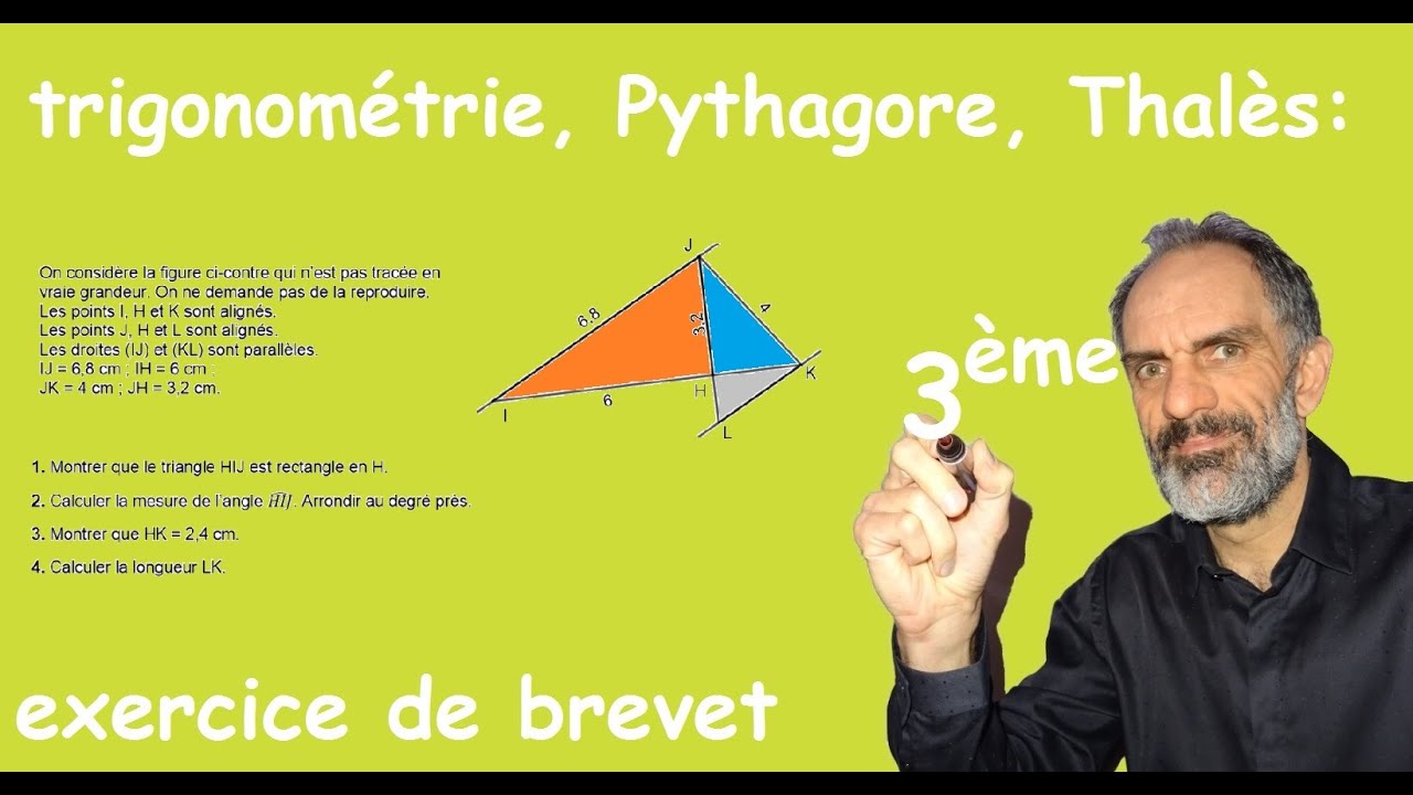 Exercice de géométrie au brevet: théorème de Pythagore, trigonométrie
