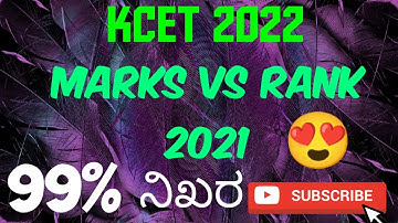 KCET 2021 MARKS VS RANK PREDICT YOUR KCET 2022 RANK NOW🤩