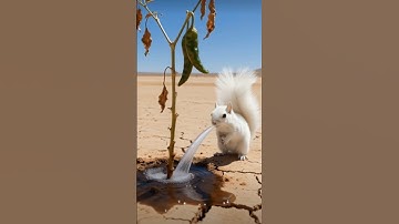 Squirrel watered the chilli plant and saved it from drying up😭#ai#tree#save#watering