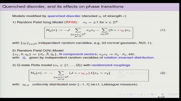 Michael Aizenman - On the Decay of Correlations Under Quenched Disorder