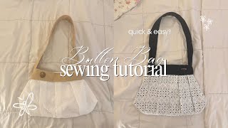 how to make a pleated button bag | sewing tutorial