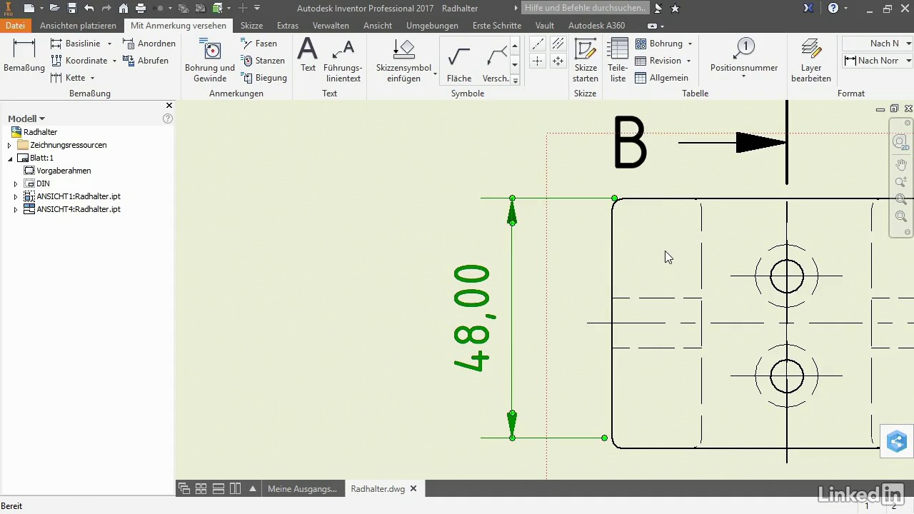 AutoCad 2016 Haus Ansicht und Details Teil 6 Bemassung und Beschriftung