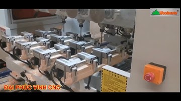 MÁY PHAY MỘNG ÂM DƯƠNG CNC 4 Đầu Trục 16 Dao Kẹp Xoay 180 độ Lật phôi 2 chiều Woodmaster