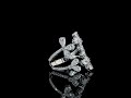 Lab-Grown Diamond Triple Floral Open Designer Ring #diamond #diamondnpearl #ring
