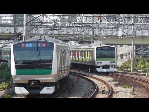 JR東日本  E233系7000番台 埼京線　川越線 りんかい線　快速 川越行き  E231系500番台 山手線＠TYPE ラッピング電車　五反田駅にて