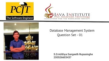 DBMS Question Set 01 | 1st year | Semester 01 | Java Institute | Adithya Rupasinghe