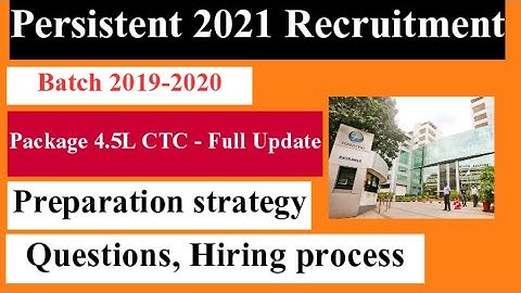 Persistent Systems Software Engineer(Hyd,Pune,Bangalore) 2020 Batch-  Interview Questions | 4.5L Sal