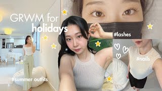 Getting ready for the HOLIDAYS🥥☀️ 🏖️| summer vlog: outfit ideas, shopping, nails, lashes, fake tan