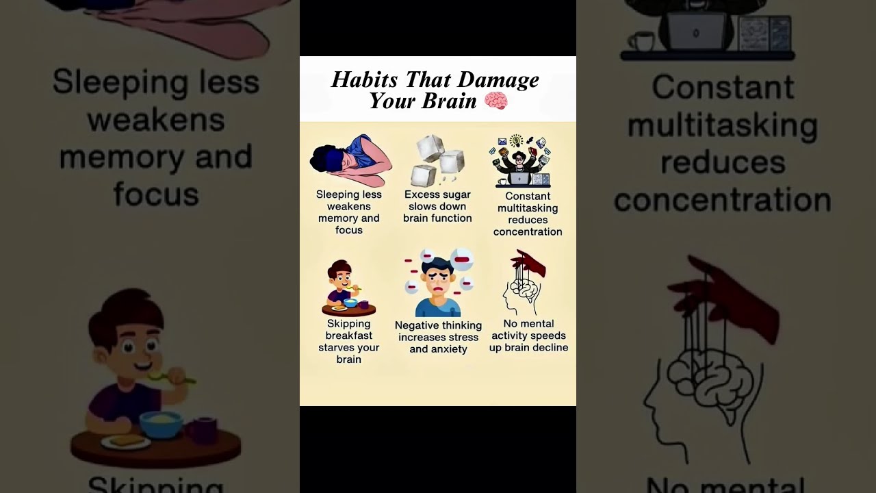 6 Habits That Damage Your Brain Stop Doing These Now BrainHealth BadHabits SelfImprovement
