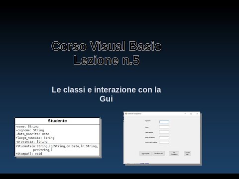 Classi e interazione con un'interfaccia grafica in Visual Basic