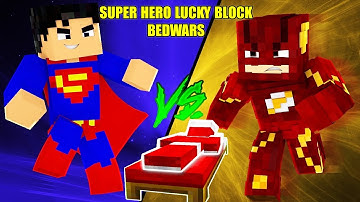 MINI GAME : SUPER HERO LUCKY BLOCK BEDWARS ** ĐẠI CHIẾN SIÊU ANH HÙNG BẢO VỆ GIƯỜNG TRONG MINECRAFT