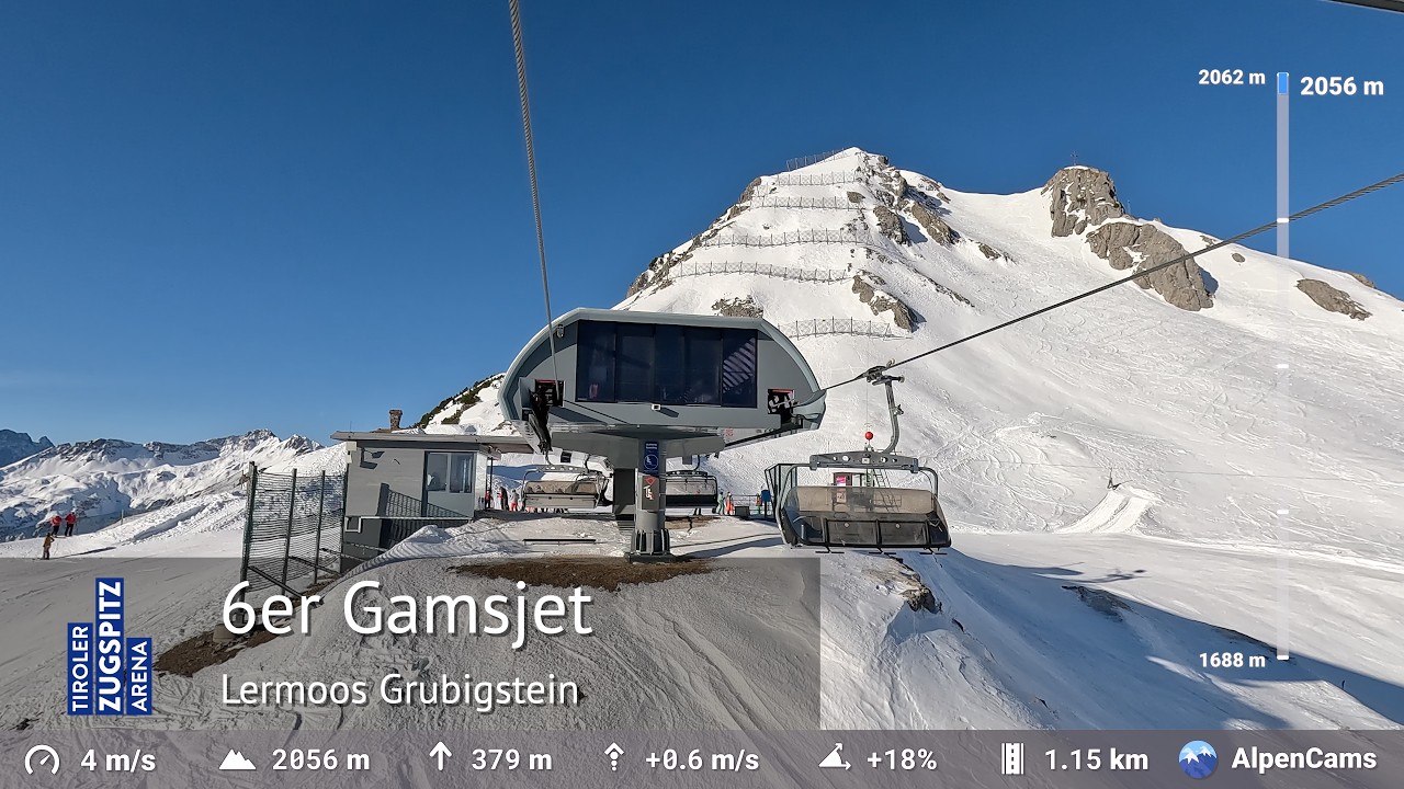 Gamsjet Lermoos Grubigstein 🚡 Ski Lift Full Ride | Built by Doppelmayr in 2004